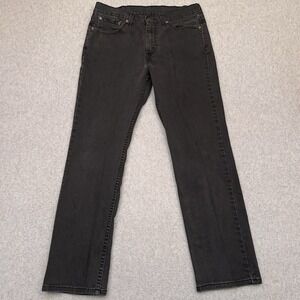 Levi's 514 Jeans Men's 32x29* Black Slim‎ Straight Stretch Denim Dark Wash Faded